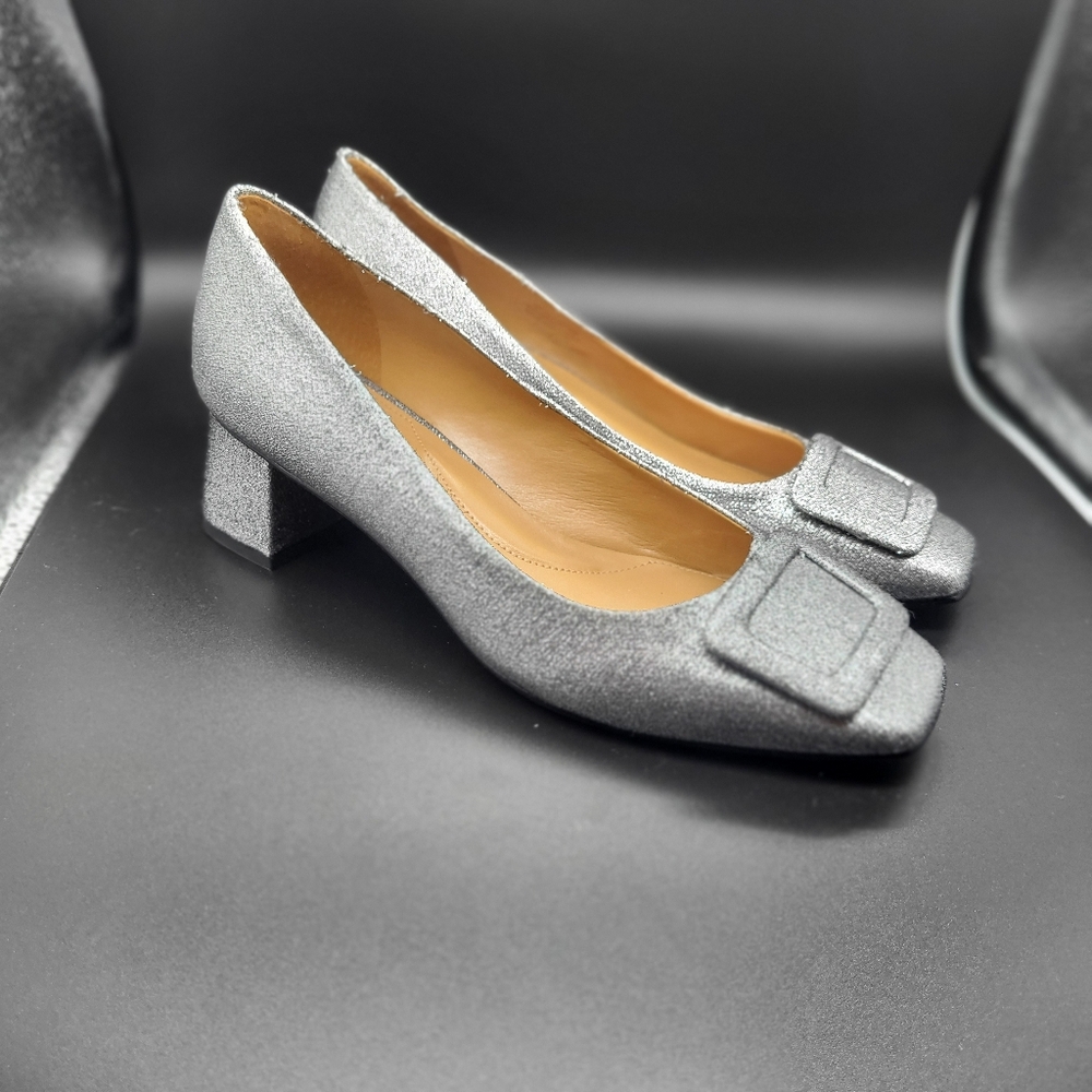 Talbots Carlye Buckle Block Heel Pumps Sz.8.5 M.